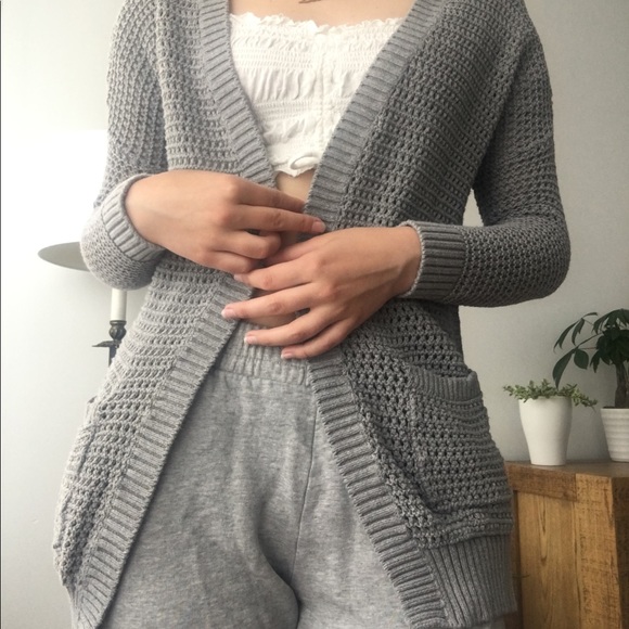 grey knitted cardigan - Picture 3 of 6